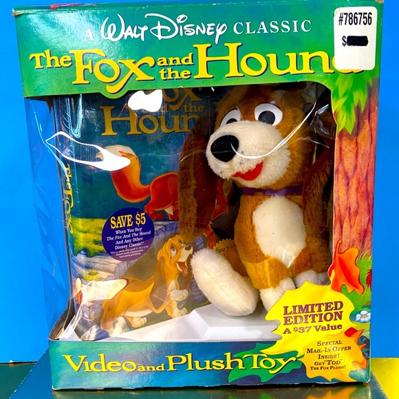 WALT DISNEY CLASSIC 1994 NEW THE FOX AND THE HOUND VIDEO PLUSH LIMITED EDITION - Picture 4 of 9